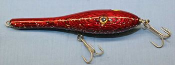 Fishing Lure - 7"  - Red / Black Hardwoods - Only $21.99 - Lure #103